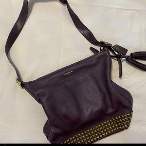 Legacy Coach Purple Crossbody Bag with Gold studs #26413